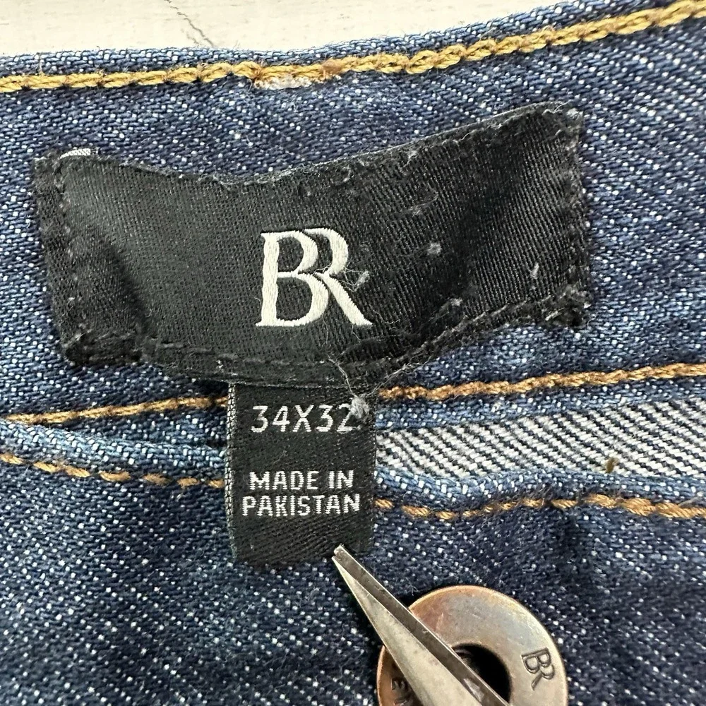 Banana Republic Selvedge Jeans Mens 34x32 Straight Leg Denim Blue Dark Wash